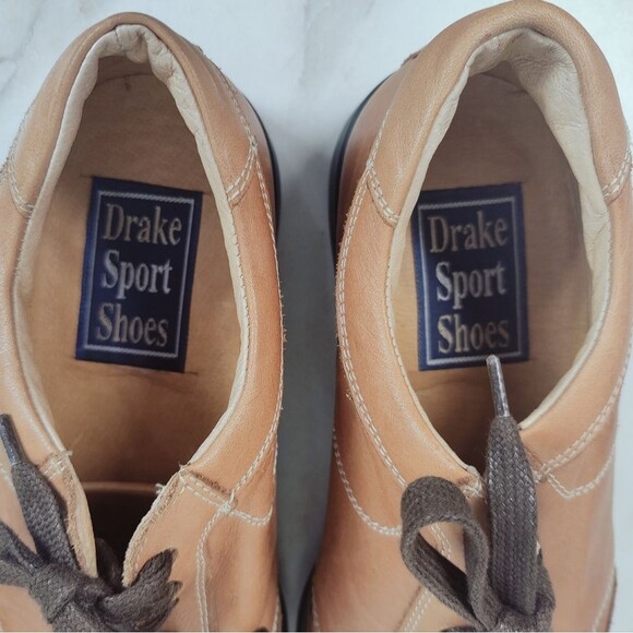 Drake Sport Shoes Men\'s Cognac Leather Lace Up Shoes Sneakers, Sz 8.5 main image 7